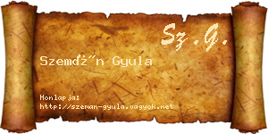 Szemán Gyula névjegykártya